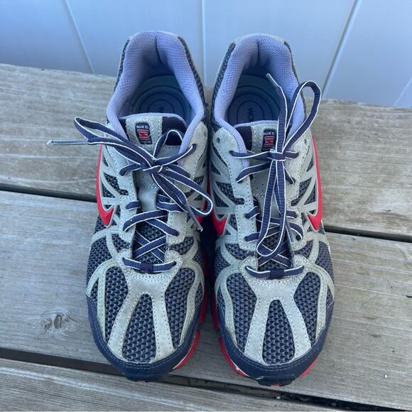 Y2K Nike Shox Red Gray Leather Running Shoes 313812-561 Women’s 8 - Picture 8 of 9